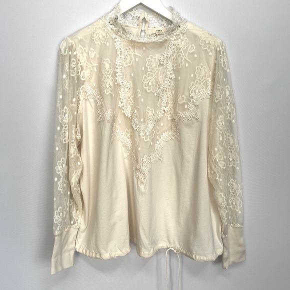 NWT Anthropologie Tiny Oriana Long-Sleeve Lace Top 1X - Picture 13 of 16